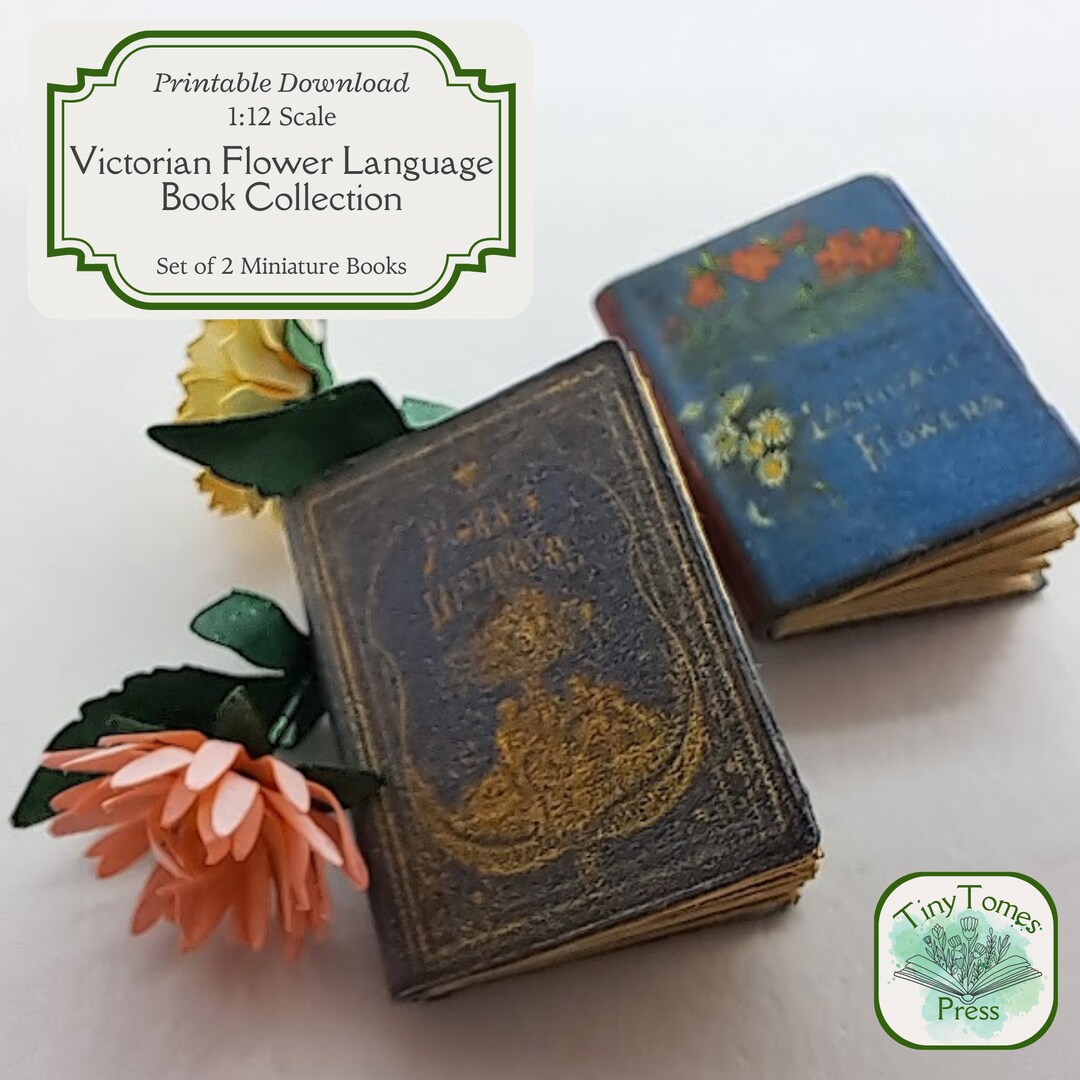 Miniature Victorian Flower Language Book Collection Digital Download Set of 2 112 Scale