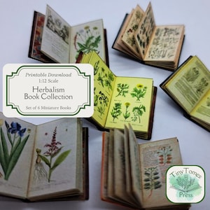 Miniatuur Herbalism Collection - Digitale download - Set van 6 - Schaal 1:12 - Afdrukbare DIY - Geïllustreerd - Poppenhuis - Saver Bundle