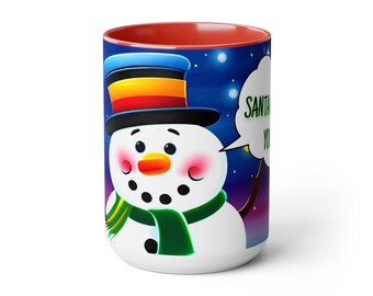 Humorous Snowman Showdown: 15oz Funny Coffee Mug - Hilarious Holiday Vibes
