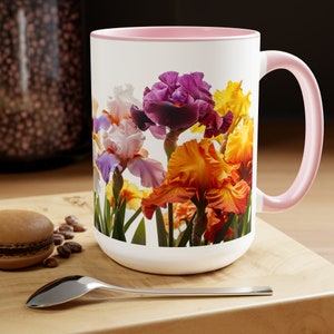 Irresistible Iris Coffee Mug, Flower Coffee Mug, Tea Mug, Floral Nature Mug, Beautiful Gift for Mom, Iris Flowers, Gardener Gift, Birthday