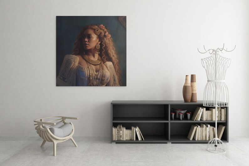 Printable Renaissance Beyoncé, Vintage Celebrity Pop Star Oil Painting ...