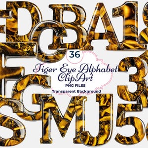 Clipart alphabet oeil de tigre, Alphabet PNG, pierre oeil de tigre PNG, sublimation, usage commercial, scrapbooking, chiffres, Alphabet, créations manuelles