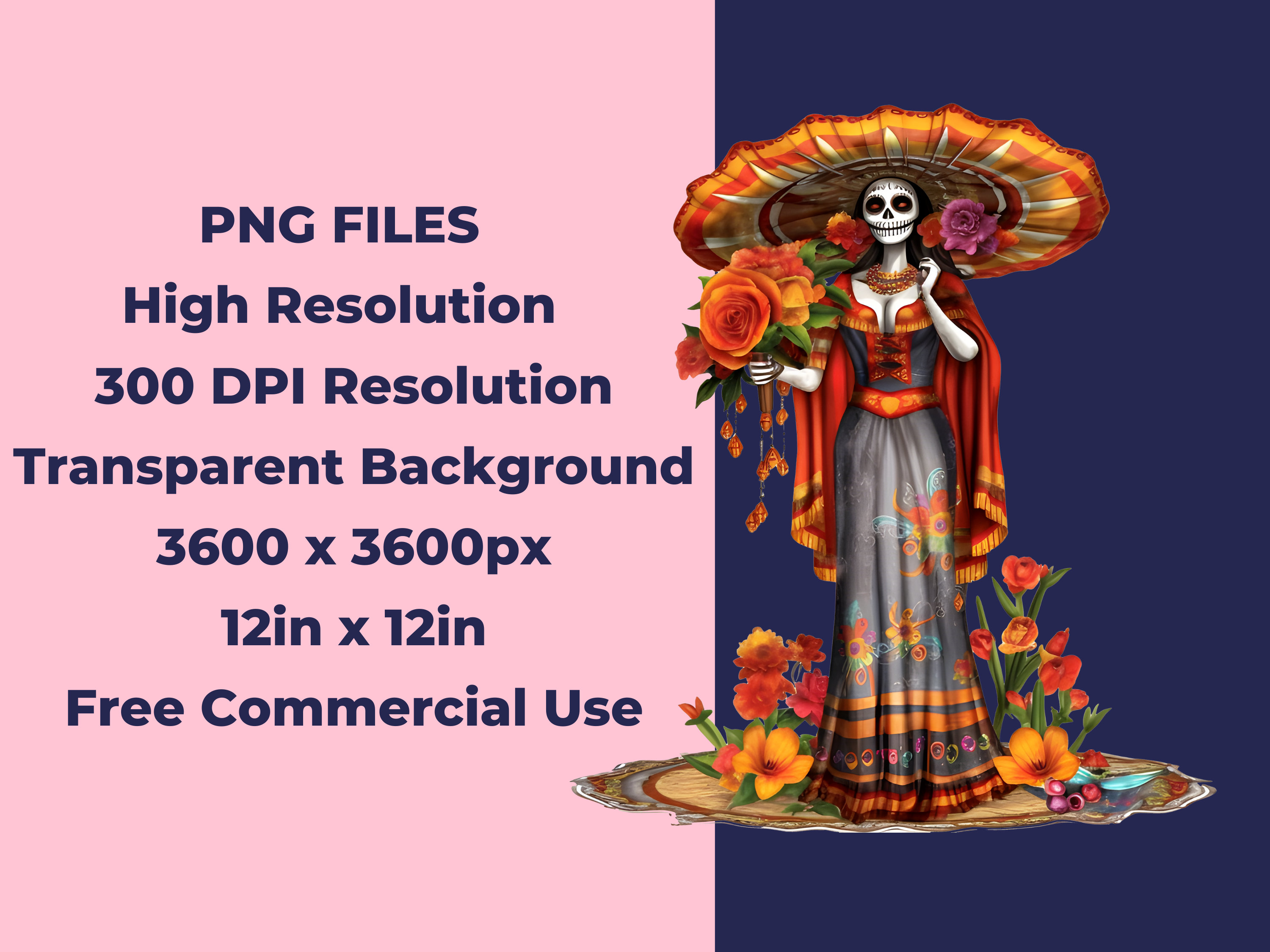 Day of the Dead Clipart, Day of the Dead PNG, Día De Los Muertos, Sugar