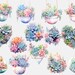 Watercolor Succulent Clipart, 50 PNG Files, Pastel Plants (digital ...
