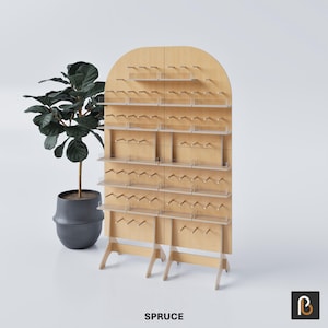 Panneau perforé modulaire | Emballage plat | Présentoir de vente au détail | Stand du vendeur | Pliable | Portable | Marché | Conception de baie de pin