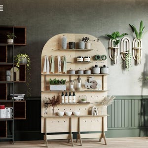 Arched Pegboard Modular Display | Flat Pack | Market Display | Shop & Boutique | Spruce | Pine Bay Design