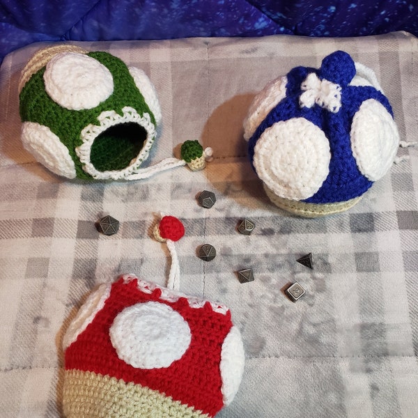 Crochet Pattern: Spotted Mushroom Drawstring Bag