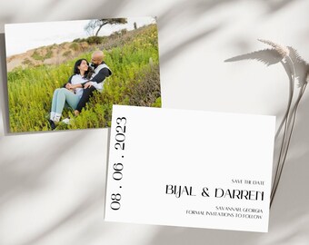 Modern Minimal Save The Date Invites | Editable Save The Date Templates | Digital Template | Instant Download | 7x5 Size