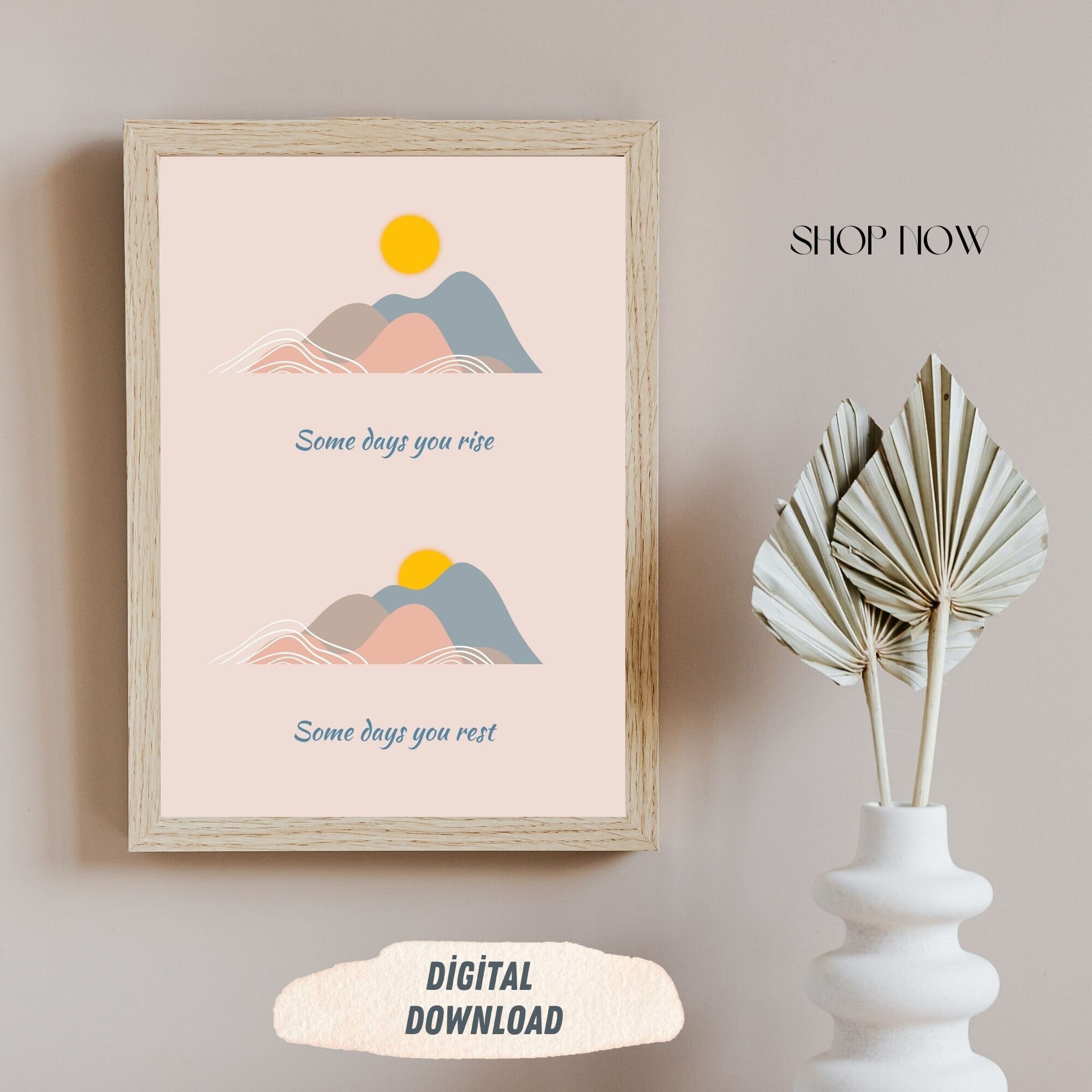Digital Wall Decor Motivational Posters Wall Art Pink Blue Etsy