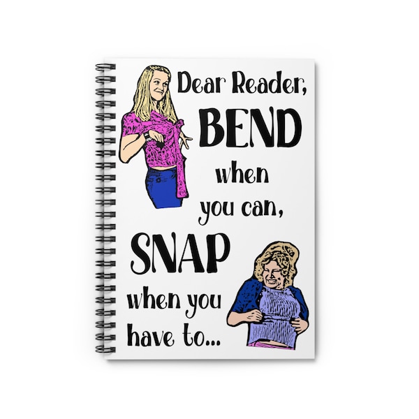 Dear Reader Spiral Notebook - Ruled Line * Taylor Swift Midnights Album * Elle Woods Legally Blonde Jennifer Coolidge Bend and Snap Merch