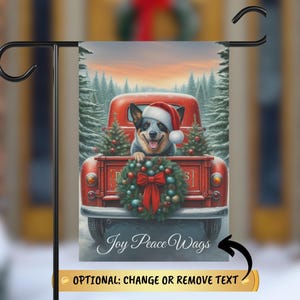 Blue Heeler Holiday Yard Flag, Australian Cattle Dog Christmas Garden Flag, Winter XMAS Flag, Outdoor Patio Dog Banner, Dog Mom Gift Idea