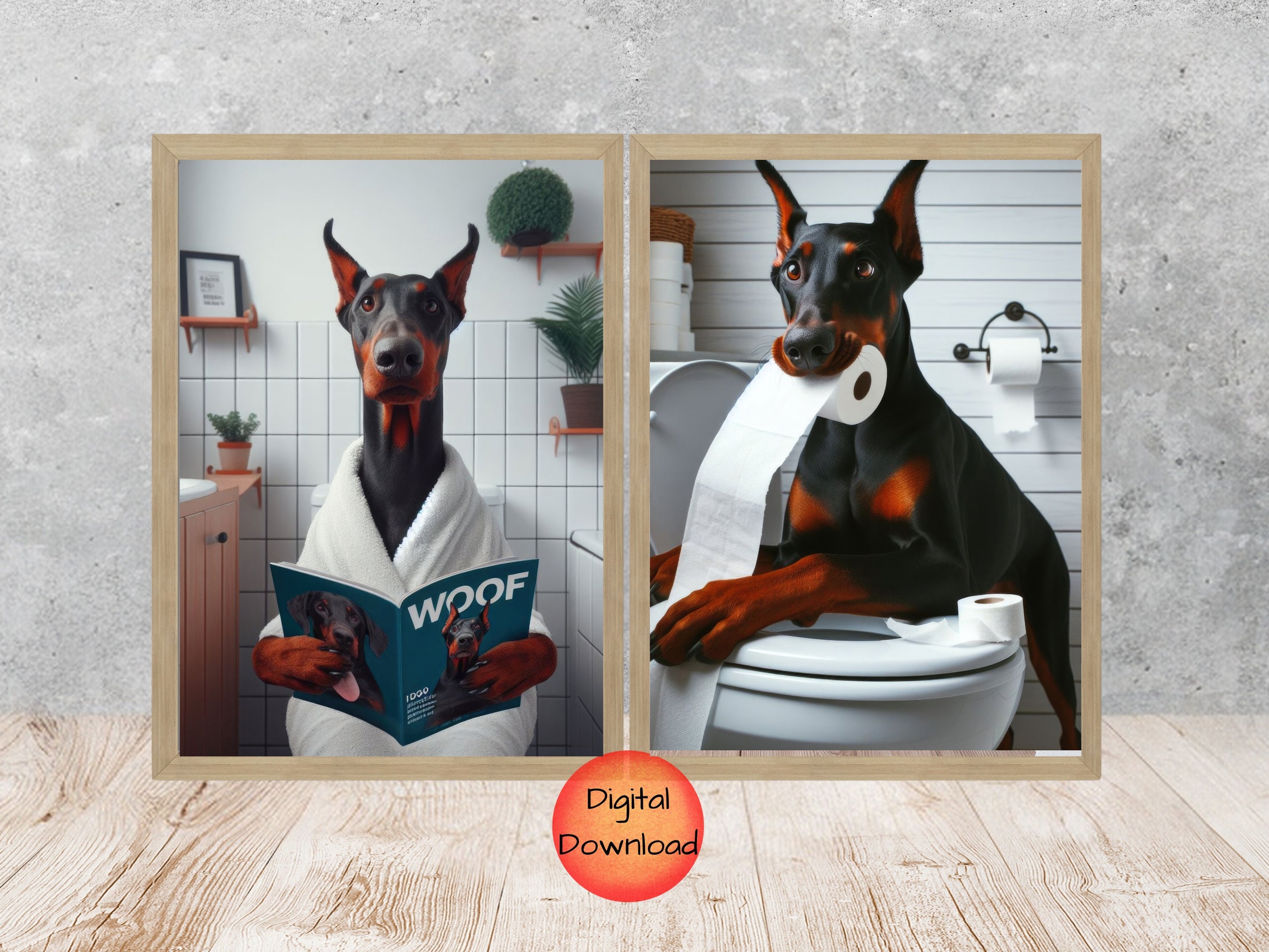 Garage tinnen bord Pas op! Guard Doberman Pinscher On Duty tinnen bord