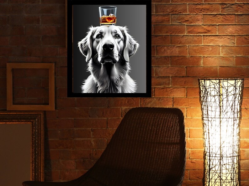 Golden Retriever Basement Bar Sign, Man Cave Wall Art, Home Bar Decor