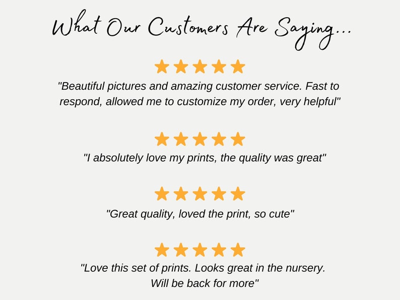 May include: A screenshot of a website with customer reviews. The reviews are all positive and mention the quality of the products and the customer service. The reviews are accompanied by five-star ratings.