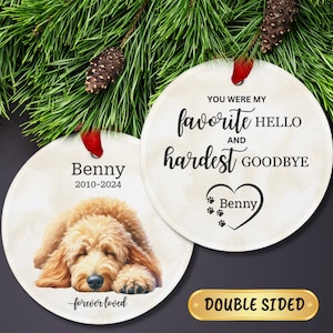 Goldendoodle Memorial Christmas Ornament, Labradoodle Forever Loved Sympathy Gift, Custom Doodle Dog Loss, Personalized Remembrance Keepsake