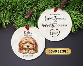 Cockapoo Memorial Christmas Ornament, Cavapoo Sleeping Memory Ornament, Custom Pet Loss Gift, Personalized Doodle Dog Remembrance Ornament