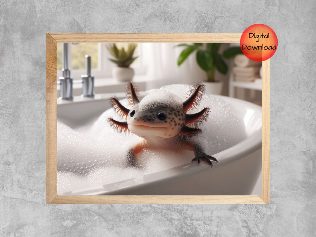 Axolotl Make-up Tasche – “Readolotl” Design, Mittelgroß, Wasserabweisend