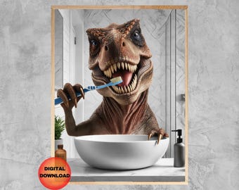 WELMECO Tenda Da Doccia Per Bambini T-Rex – 183x183 Cm, In Poliestere, Con Dinosauri – Decorazione Bagno Divertente