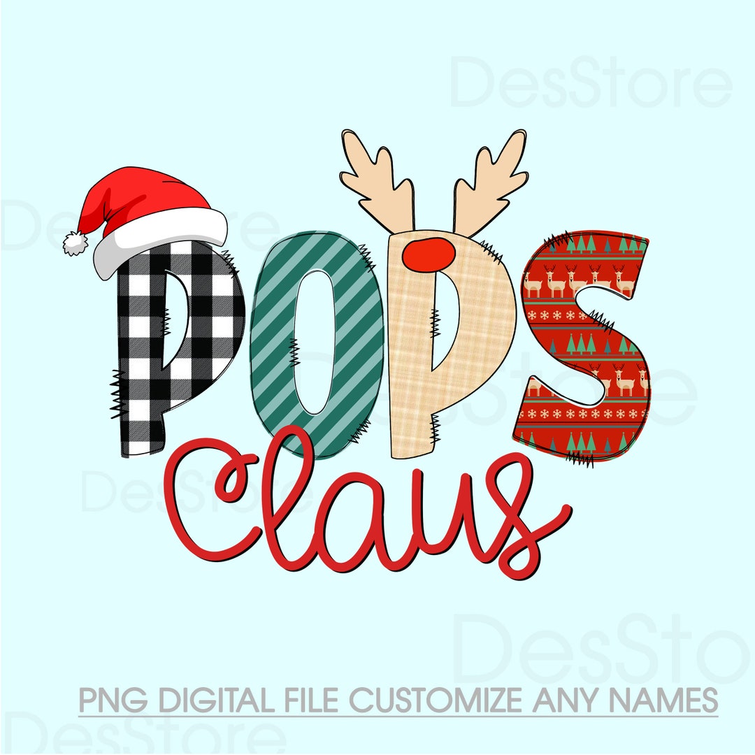 Custom POPS Claus SVG and PNG for Sublimation, Christmas Grandma Claus ...
