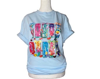 Aloha Energy Drink Graphic T-Shirt | Colorful Summer Tee | Fun Drink Lover Shirt