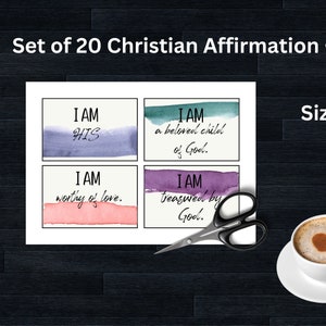 Christian Affirmation Cards, Bible Affirmation Cards Printable, Scripture Cards, Spiritual Affirmation Cards for Christian Women