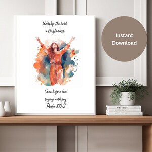 Christian Wall Art Printable, Instant Download Wall Art, Watercolor Wall Art, Scripture Art Print, Living Roon Wall Decor, Gift for Her