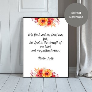 Christian Wall Art, Christian Wall Decor, Christian Art Print, Christian Art, Christian Art Prints, Flower Wall Art, Instant Download