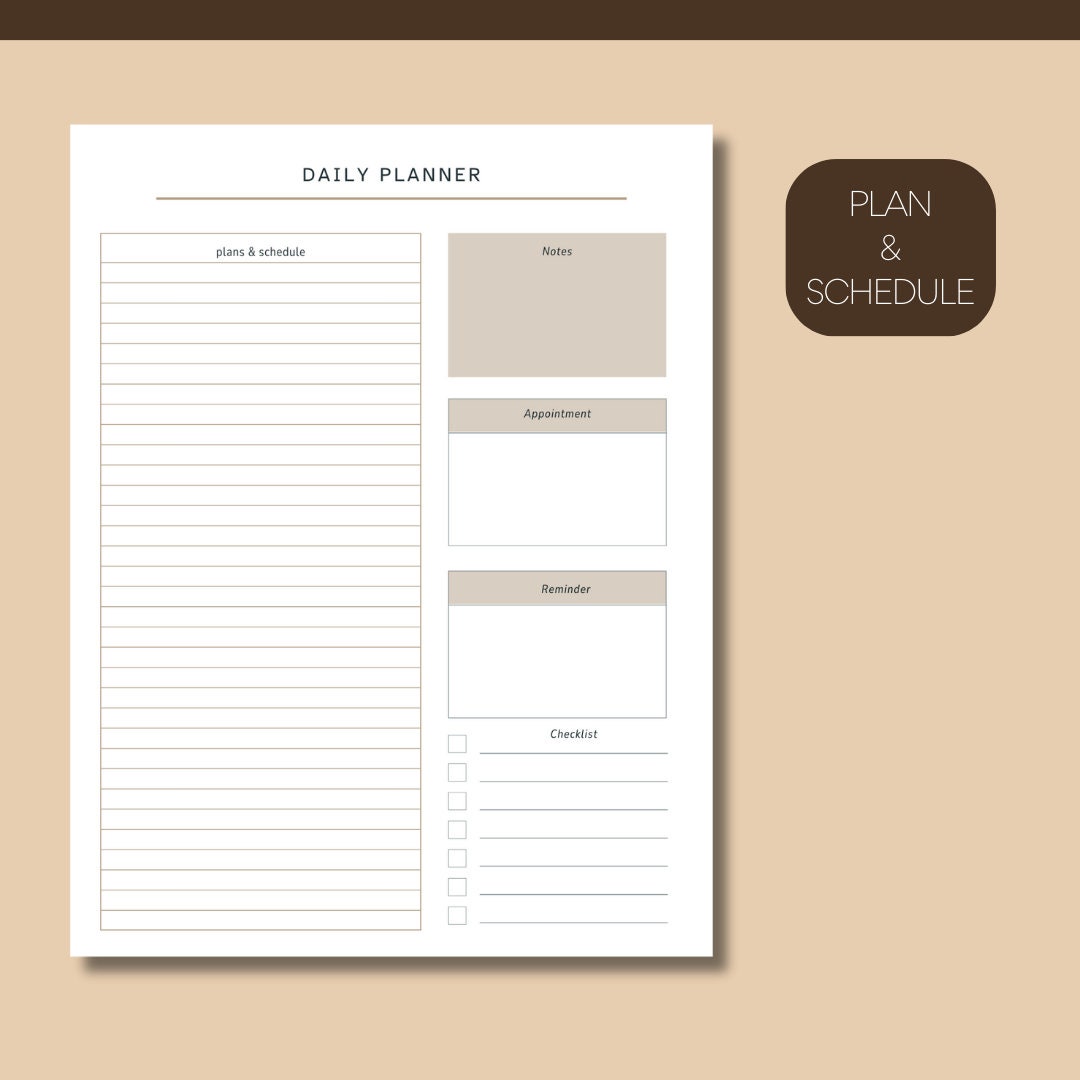 Editable Daily Planner Printable Bundle (canva) - Etsy
