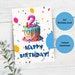 2nd Birthday Card, Editable Birthday Card, Birthday Card Printable ...