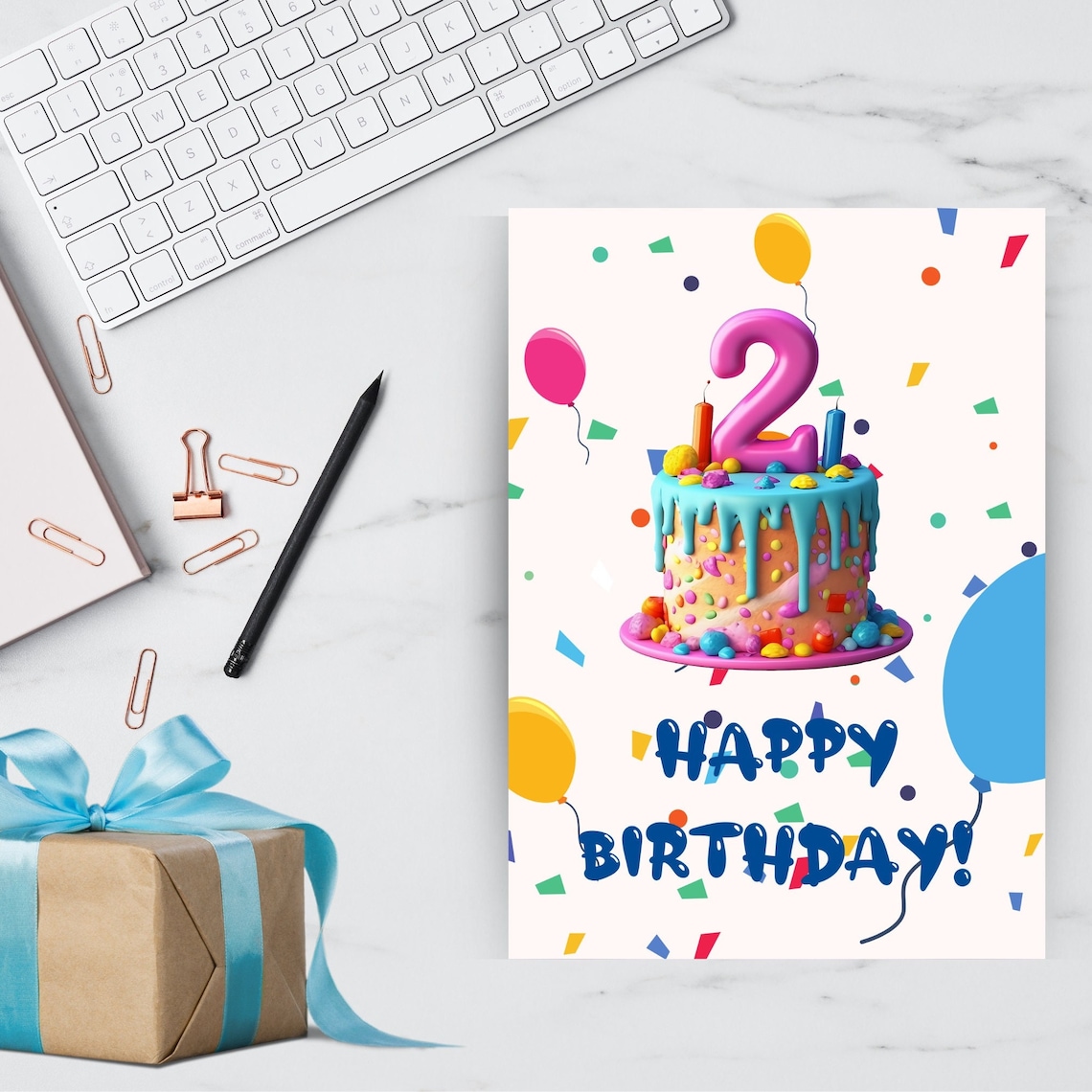 2nd Birthday Card, Editable Birthday Card, Birthday Card Printable ...