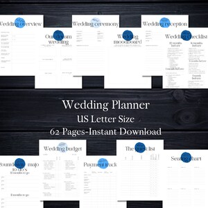 Wedding Planner, Wedding Planner Printable, Wedding Checklist, Wedding Seating Chart, Printable, Instant Download, Printable Wedding Planner