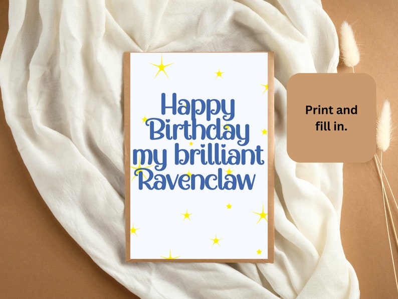 Harry Potter Birthday Card Printable Ravenclaw Birthday Card Etsy New Zealand