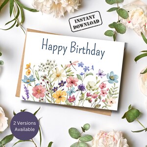 Birthday Card Printable, Editable Birthday Card, Birthday Card, Birthday Card for Her, Instant Download, Birthday Card for Wife