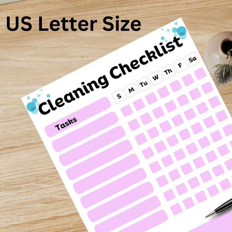 Chore Chart Printable, Adult Chore Chart, Cleaning Schedule Printable ...