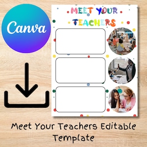 Meet the Teachers, Meet the Teachers Template, Meet the Teachers Editable Template, Meet the Teachers Editable, Canva Template, Editable