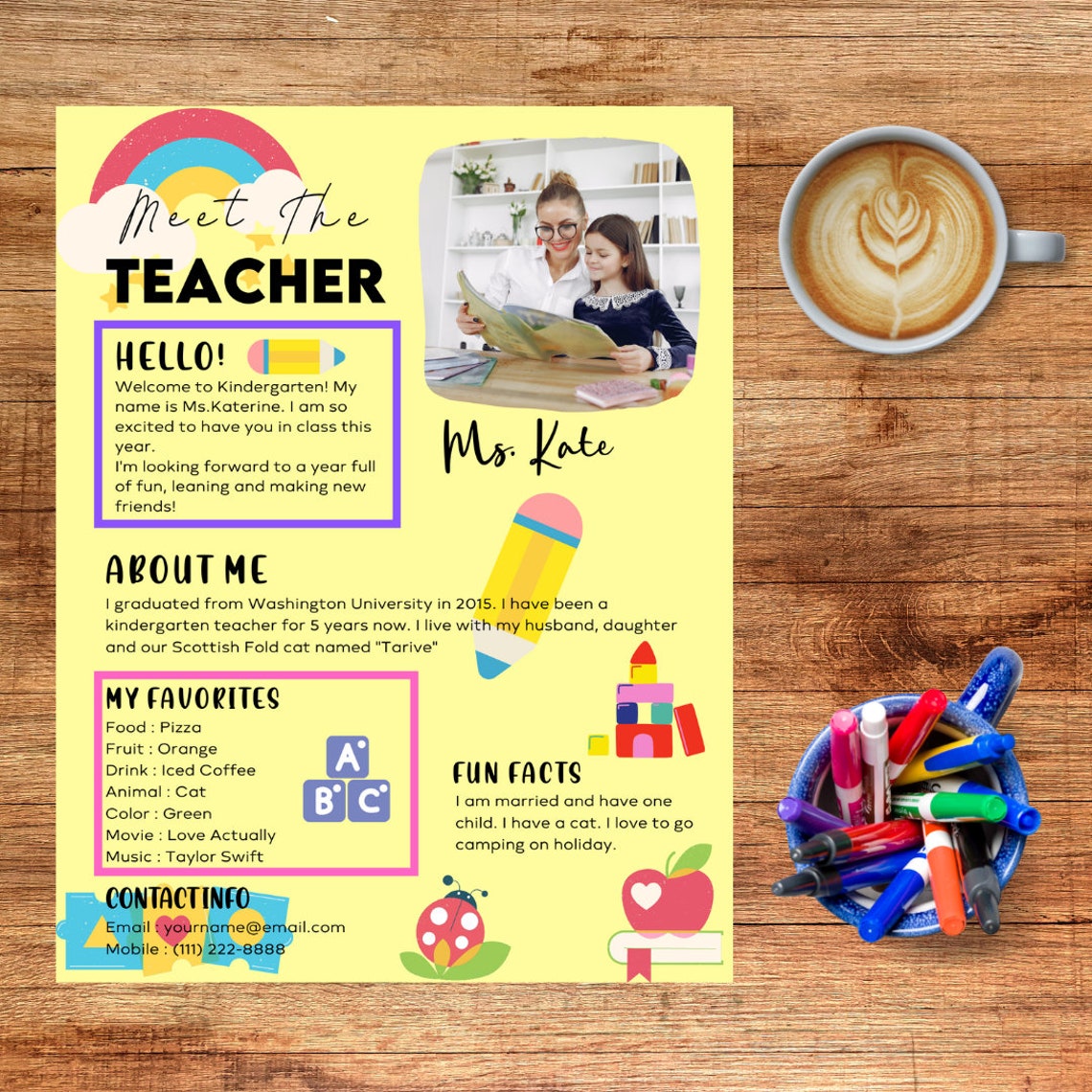Meet The Teacher Classroom Printable Template Teacher Etsy
