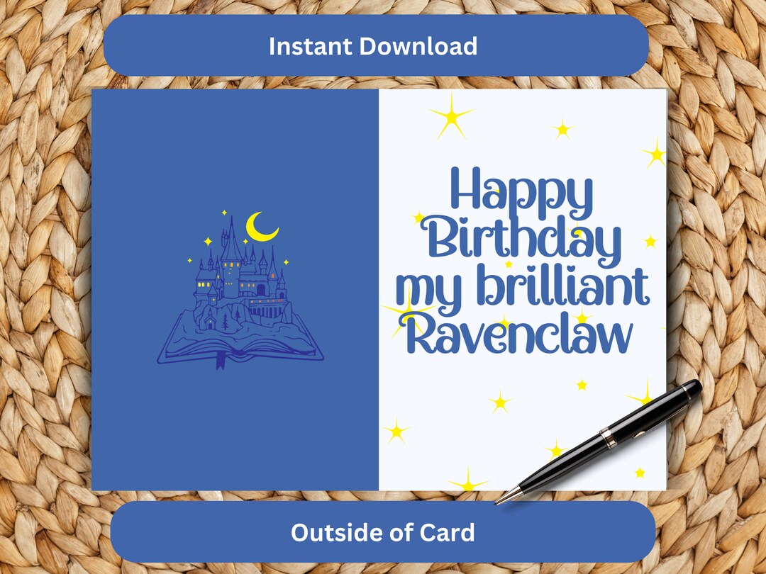 Harry Potter Birthday Card Printable Ravenclaw Birthday Card - Etsy