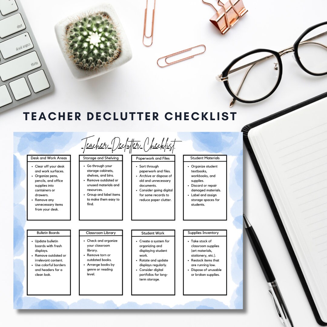 Teacher Declutter Checklist, Classroom Organization, Editable on Canva ...