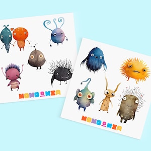 Set di adesivi per bambini sostenibili per bambini con mostri, regalini per compleanni dei bambini