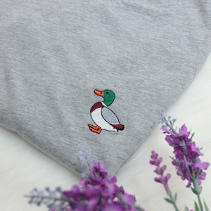 T-shirt canard colvert, t-shirt unisexe brodé, cadeau pour elle, cadeau pour lui, chemise à manches courtes, plusieurs couleurs