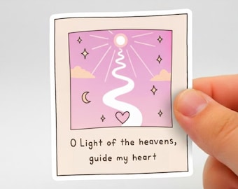 Islamic Sticker – "O Light of The Heavens Guide My Heart", Waterproof Vinyl Decal
