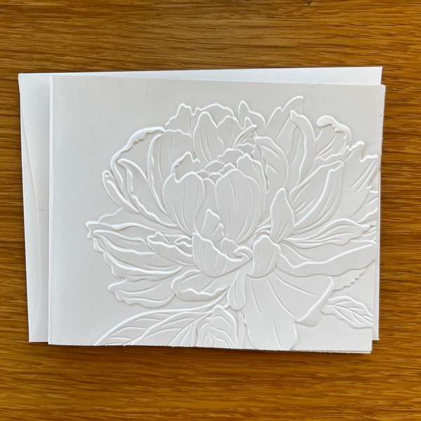Peony cards (6) Cards & Envelopes, Blank Writing Stationary, Handmade Greeting Cards, Cream, Mothers Day Gift