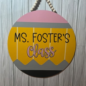 Pencil Classroom door hanger