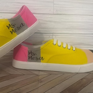 Hand painted pencil canvas shoes