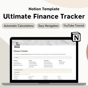 Notion Finance Tracker Budget Tracker | Income and Expense Tracker Notion Template | Notion Finance Planner, Money Tracker