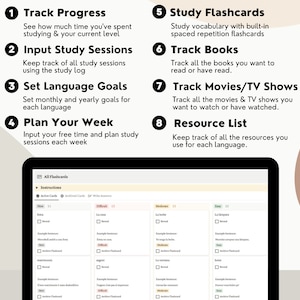 Notion Language Learning Template, Notion Language Template, Language ...