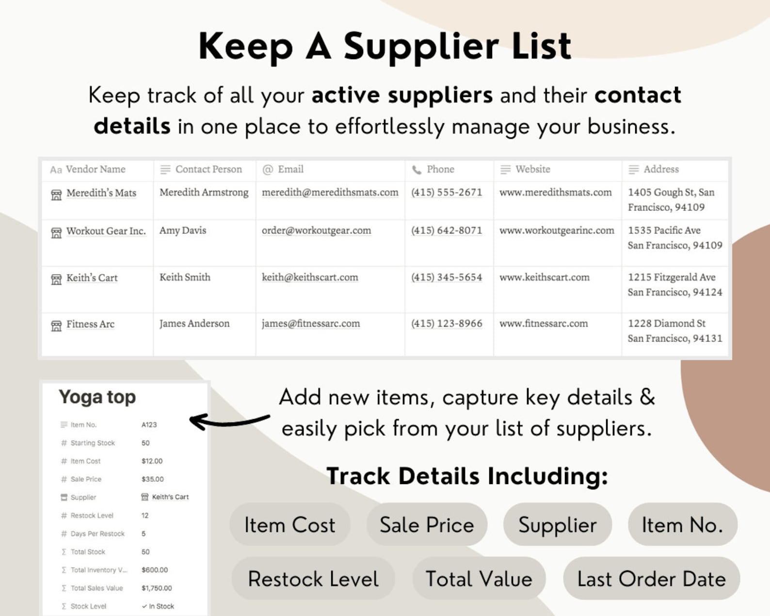 Notion Inventory Management Template, Notion Inventory Tracker