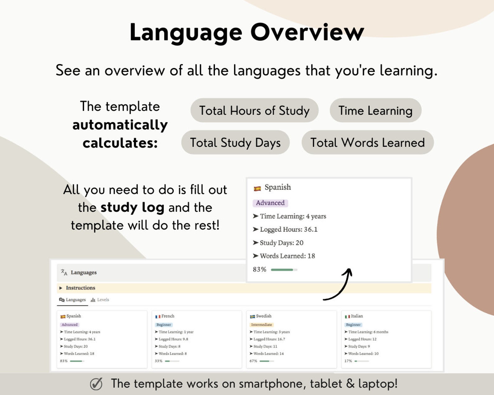 Notion Language Learning Template, Notion Language Template, Language ...