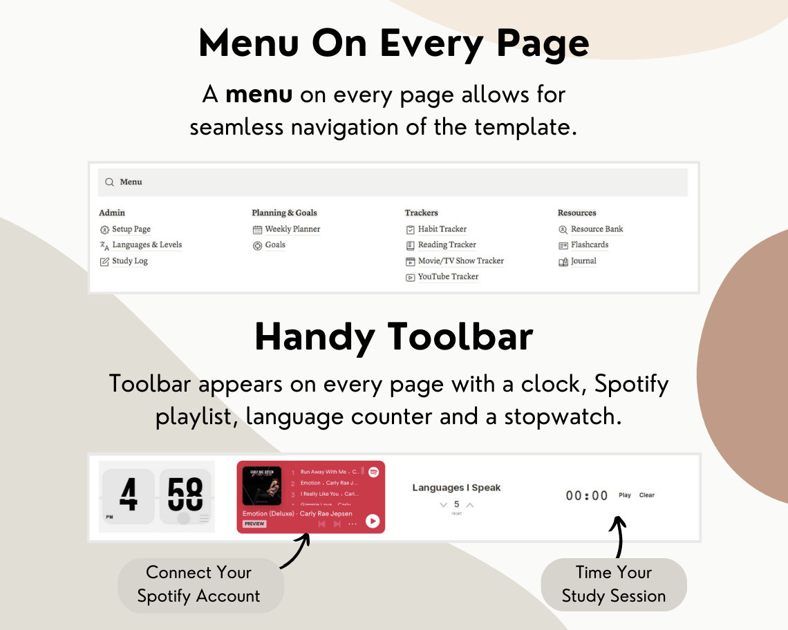 Notion Language Learning Template, Notion Language Template, Language ...