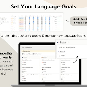 Notion Language Learning Template, Notion Language Template, Language ...